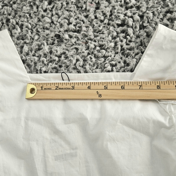 Zara Girls White Cotton Top 13-14 Large Short Sleeve Ruffled Summer Blouse - Picture 10 of 10